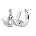  White Gold Color Twisted Earrings