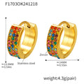  F1703-Gold Mixed Color Zircon Earrings