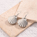  Three-Dimensional Large Shell Earrings (Steel Color)