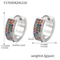  F1703-Steel Mixed Color Zircon Earrings