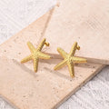  Dot Starfish Stud Earrings (Gold)