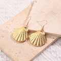  Three-Dimensional Large Shell Earrings (Gold)
