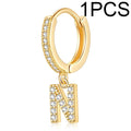  Single Alphabet Letter Earrings N