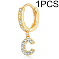  Single Alphabet Letter Earrings C