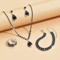  463+599+424-3 All Black Four-Piece Set