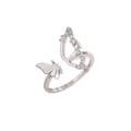  Zircon Hollow Butterfly Ring (White Gold Color)