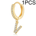  Single Alphabet Letter Earrings V