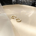  448 Golden C- Shaped Five Diamond Pair