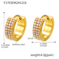 F1703-Gold White Zircon Earrings