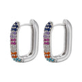  White Gold Color Colorful Crystals 1 Pair