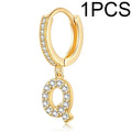  Single Alphabet Letter Earrings Q